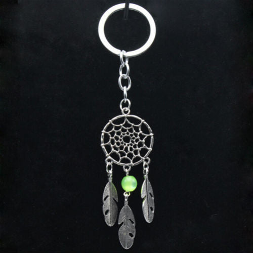 Dream Catcher Key Chain Silver Ring Feather Tassels Keyring Keychain For Gift Indian Style  EF8
