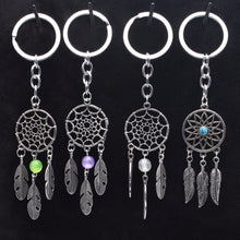 Dream Catcher Key Chain Silver Ring Feather Tassels Keyring Keychain For Gift Indian Style  EF8