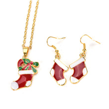 Gold Plated H made Jewelry Accessories Charm Red Boots Pendant Jewelry Sets Long Chain Necklace   Earrings EF8