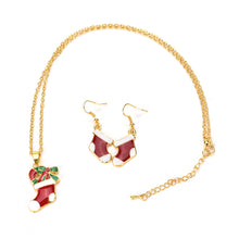Gold Plated H made Jewelry Accessories Charm Red Boots Pendant Jewelry Sets Long Chain Necklace   Earrings EF8
