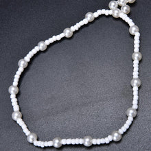 Imitation Pearl Barefoot Beach Anklets S als Anklet Foot Chain Jewelry white EF8