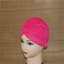 India Caps Retro Headb  Hijab Turban Dual Purpose Solid Pleated Women Kerchief Headwear Shower Hat EF8