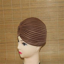 India Caps Retro Headb  Hijab Turban Dual Purpose Solid Pleated Women Kerchief Headwear Shower Hat EF8
