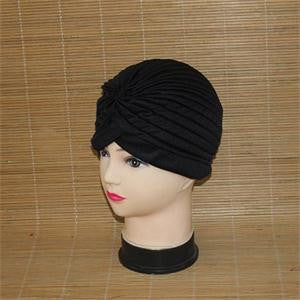 India Caps Retro Headb  Hijab Turban Dual Purpose Solid Pleated Women Kerchief Headwear Shower Hat EF8