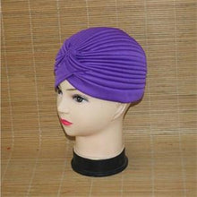 India Caps Retro Headb  Hijab Turban Dual Purpose Solid Pleated Women Kerchief Headwear Shower Hat EF8