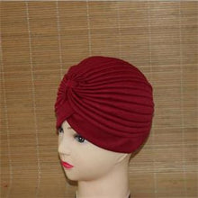 India Caps Retro Headb  Hijab Turban Dual Purpose Solid Pleated Women Kerchief Headwear Shower Hat EF8