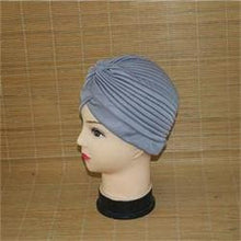 India Caps Retro Headb  Hijab Turban Dual Purpose Solid Pleated Women Kerchief Headwear Shower Hat EF8