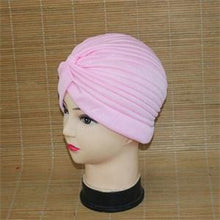 India Caps Retro Headb  Hijab Turban Dual Purpose Solid Pleated Women Kerchief Headwear Shower Hat EF8