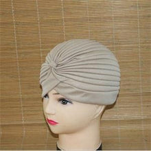 India Caps Retro Headb  Hijab Turban Dual Purpose Solid Pleated Women Kerchief Headwear Shower Hat EF8