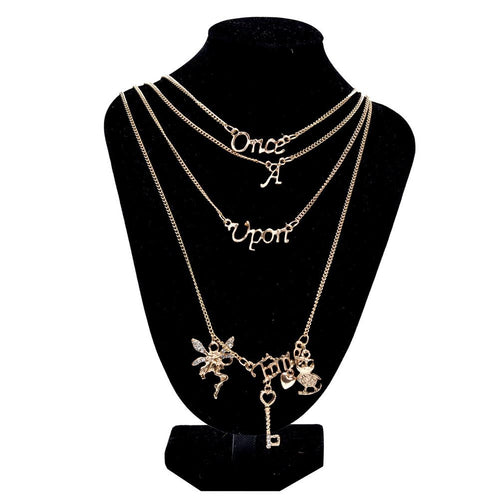 Jewelry Multi Layer Maxi Necklace Gold Design Once Upon A Time Statement Necklaces   Pendants For Women EF8