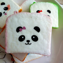 Kawaii Sliced Squishy Bread Soft Toast Phone Straps Squishy Bear Printed Key Chains Bag Parts   Accessories EF8