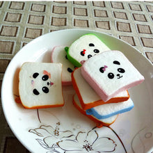 Kawaii Sliced Squishy Bread Soft Toast Phone Straps Squishy Bear Printed Key Chains Bag Parts   Accessories EF8