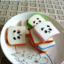 Kawaii Sliced Squishy Bread Soft Toast Phone Straps Squishy Bear Printed Key Chains Bag Parts   Accessories EF8