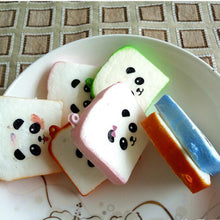Kawaii Sliced Squishy Bread Soft Toast Phone Straps Squishy Bear Printed Key Chains Bag Parts   Accessories EF8