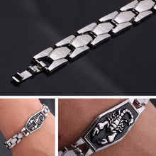Men Scorpion Black Silved plated Chunky Titanium Stainless Steel Bracelets   Bangles Jewelry for Men Birthday Gift EF8