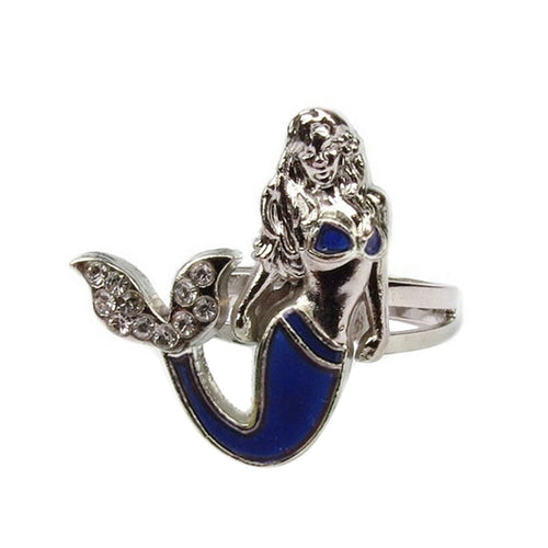 Mermaid Tail Mood Ring Emotion Feeling Color Changing Gift Size Adjustable Ring EF8
