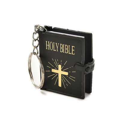 Mini Bible Keychain English HOLY BIBLE Religious Christian Jesus Gold Black Colors EF8