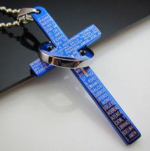 3 Colors Stainless Steel Necklaces Men  Prayer Cross Men Pendant Necklaces Jewerly  EF8