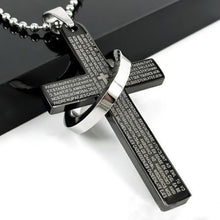 3 Colors Stainless Steel Necklaces Men  Prayer Cross Men Pendant Necklaces Jewerly  EF8