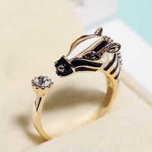 Animal Rings Horse Head Crystal Women's Crystal Open Ring Jewelry  EF8