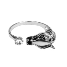 Animal Rings Horse Head Crystal Women's Crystal Open Ring Jewelry  EF8
