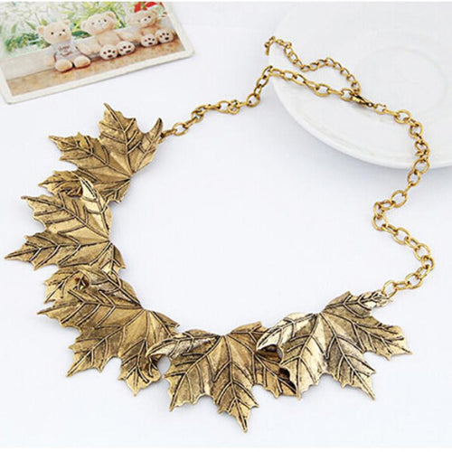 Choker Bib Statement Necklace Girl Chian necklaces For Women Vintage Korea Leaves Pendant Necklace Jewelry collares EF8
