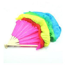 Colorful H  Made Women Belly Dancing Fans Tools Simulation Silk Bamboo Long Veils Fans for Women EF8