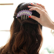 Floral Hair Clips Hairpin Hair Stick Leaves Jewelry Rhinestone Purple Hair Accessories EF8