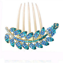 Floral Hair Clips Hairpin Hair Stick Leaves Jewelry Rhinestone Purple Hair Accessories EF8