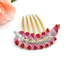 Floral Hair Clips Hairpin Hair Stick Leaves Jewelry Rhinestone Purple Hair Accessories EF8