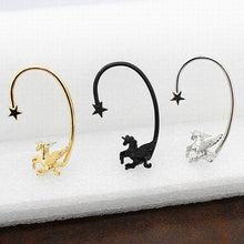 Punk Rock Stereoscopic Running Horse Unicorn Star Lady Clip Earring for left ear EF8