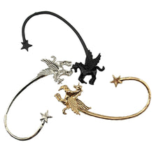 Punk Rock Stereoscopic Running Horse Unicorn Star Lady Clip Earring for left ear EF8
