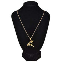 Gold plated Deer Wreath Cute Pendant Necklace   Earring Gift Jewelry EF8