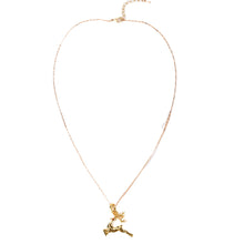 Gold plated Deer Wreath Cute Pendant Necklace   Earring Gift Jewelry EF8
