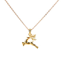 Gold plated Deer Wreath Cute Pendant Necklace   Earring Gift Jewelry EF8