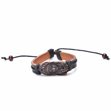 Jewelry Men Women Bone Vintage Indian Face Leather Bracelets   Bangles EF8