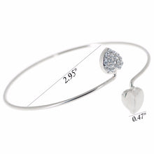 Lovely Gold Plated Rhinestone Heart Shape Cuff Bracelet Bangle Women Lady Ornament Gift EF8