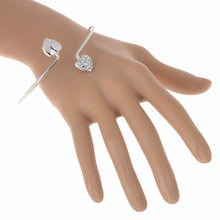 Lovely Gold Plated Rhinestone Heart Shape Cuff Bracelet Bangle Women Lady Ornament Gift EF8