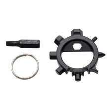 Multi Function Stainless Steel Screwdriver Key Ring EDC Tool Bottle Opener Bicycle Adjust Tools Grey Black Color EF8