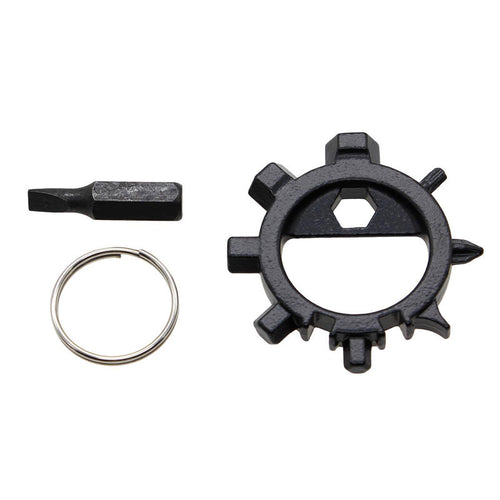 Multi Function Stainless Steel Screwdriver Key Ring EDC Tool Bottle Opener Bicycle Adjust Tools Grey Black Color EF8
