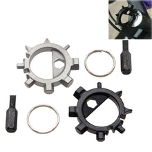 Multi Function Stainless Steel Screwdriver Key Ring EDC Tool Bottle Opener Bicycle Adjust Tools Grey Black Color EF8