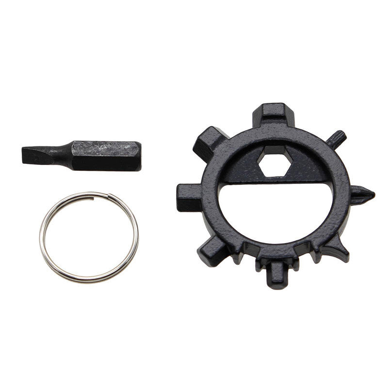Multi Function Stainless Steel Screwdriver Key Ring EDC Tool Bottle Opener Bicycle Adjust Tools Grey Black Color EF8