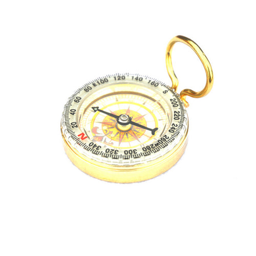 Outdoor Camping Hiking Portable Brass Pocket Golden Compass Navigation EF8