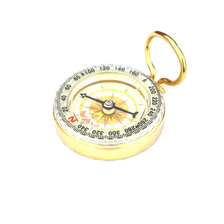 Outdoor Camping Hiking Portable Brass Pocket Golden Compass Navigation EF8