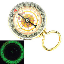 Outdoor Camping Hiking Portable Brass Pocket Golden Compass Navigation EF8