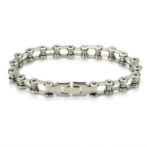 Punk Biker Bracelet Male Motorcycle Link Chain Bike Bicycle Chain Bracelet Bangles Classic Stainless Steel Bracelet Men EF8