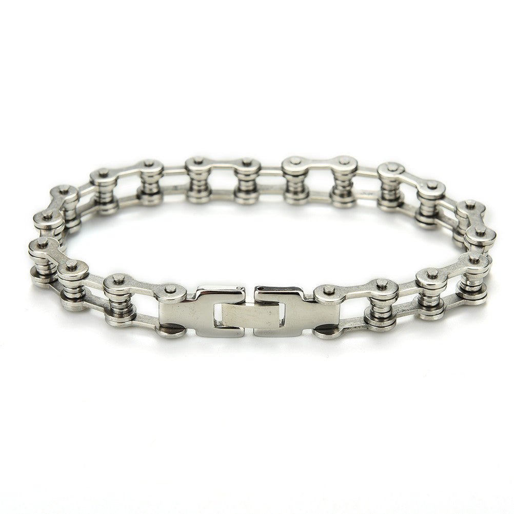 Punk Biker Bracelet Male Motorcycle Link Chain Bike Bicycle Chain Bracelet Bangles Classic Stainless Steel Bracelet Men EF8