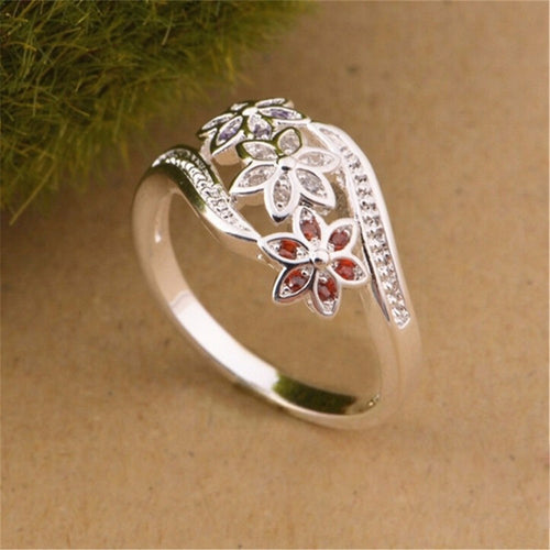 Ring For Women Plated Flower Ring Mini Finger Women Rings Wedding Jewelry  EF8