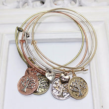 Style Alloy Trendy Bracelet Bangles Vintage Tree of Life Love Heart Bangle Gifts For Women girls EF8