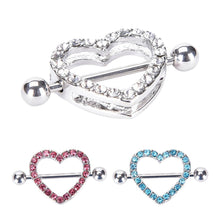 Nipple Ring Heart Gem Dangle Chain Nipple Shield Ring Body Jewelry Nipple Shield Rings Jewelry Helix Piercing Barbell EF8